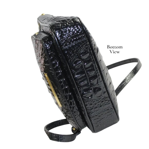 Brahmin Tilda Black Croc Embossed Leather Cross Body Satchel - Picture 8 of 9